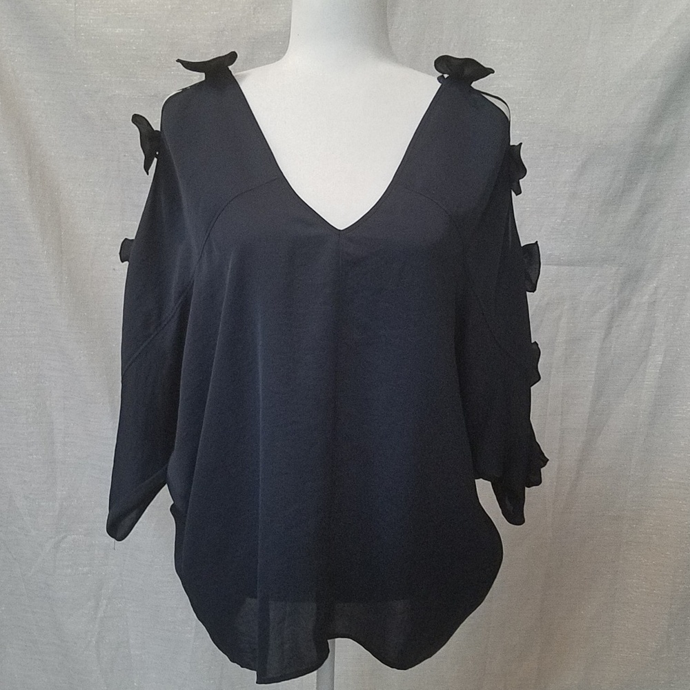 RACHEL ROY Navy Blue V-Neck Blouse